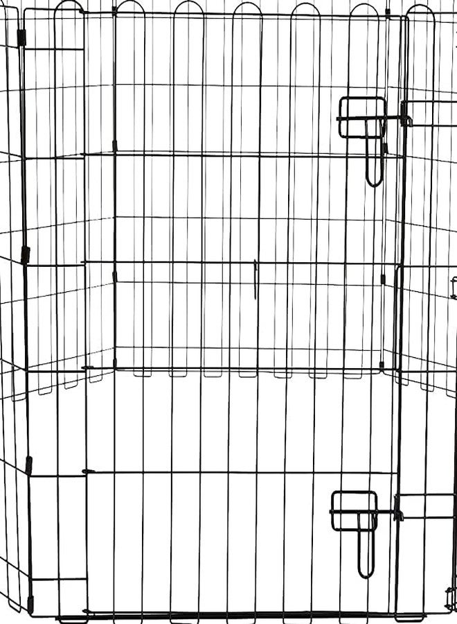 KittuPet Foldable Metal Pet Dog Exercise Fence Pen with Gate Black, 24 Inch - Image 3